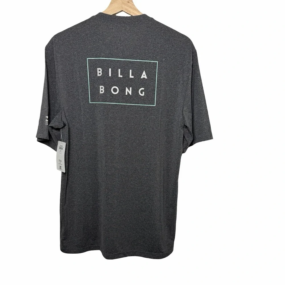 Billabong Mens L Die Cut UPF 50 Surf Shirt Rash Guard Gray Loose Fit NWT Swim
